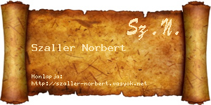Szaller Norbert névjegykártya