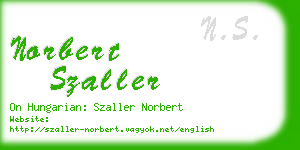 norbert szaller business card